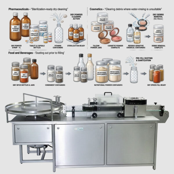 Bottle Air Jet & Vacuum Cleaning Machine