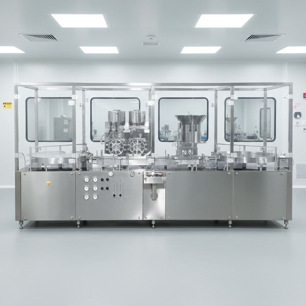 Automatic Injectable Vial Dry Powder Filling & Stoppering Machine (Double Wheel / Head) - Image 2