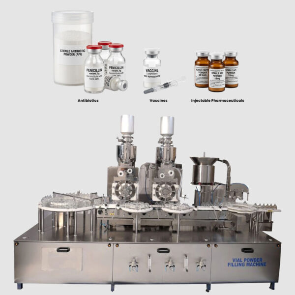 Dry Injectable Powder Filling Machine – Vial Powder Filler (Single Wheel / Head) (Volumetric)