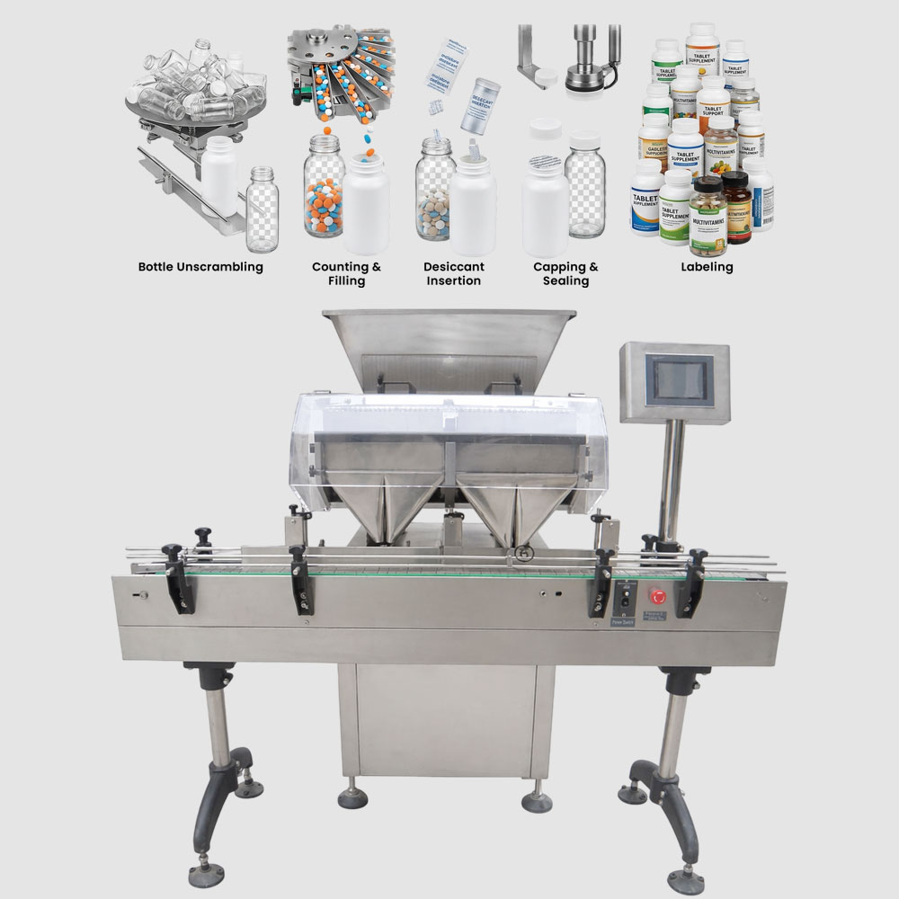 Tablet Filling Machine Line for Glass And Plastic Bottles
