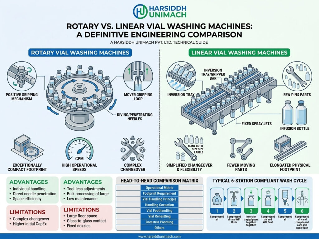 Rotary vs. Linear Vial Washing Machines