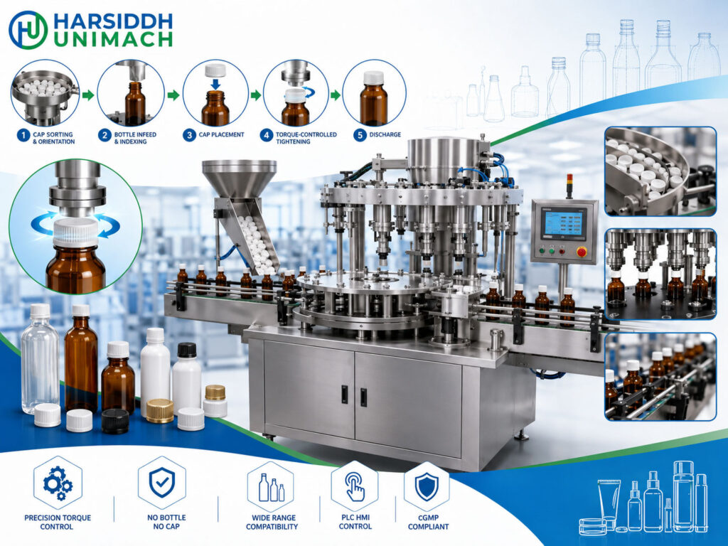 Bottle Screw Capping Machine Working Principle