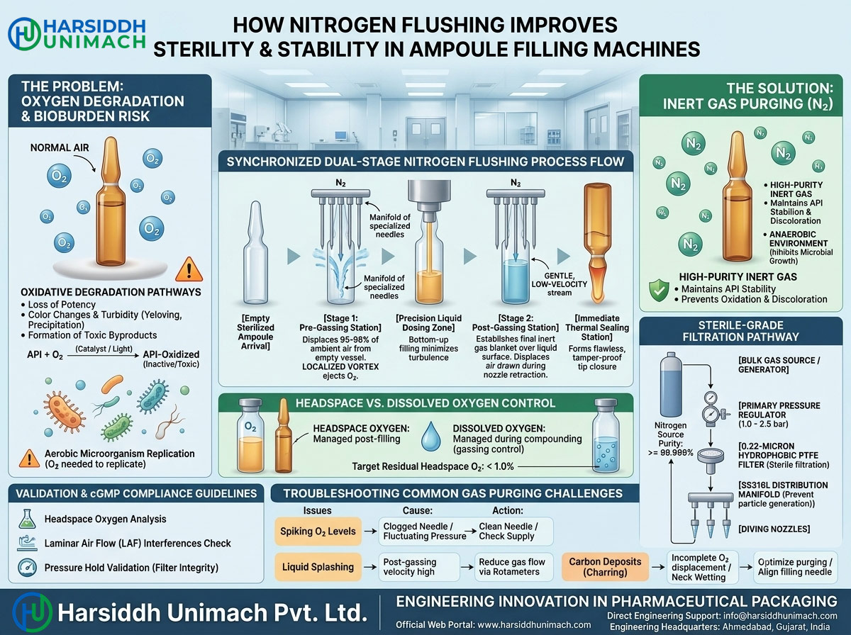 How Nitrogen Flushing Improves Sterility and Stability in Ampoule Filling Machines