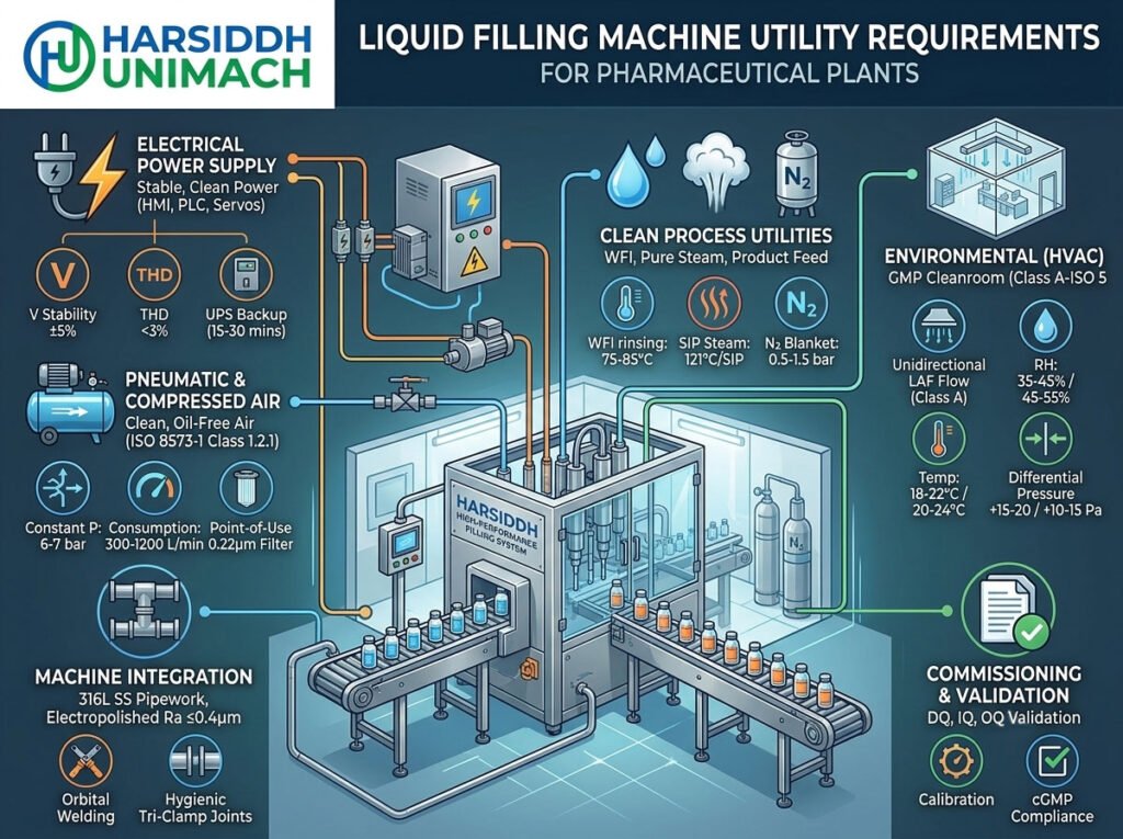 Liquid Filling Machine Utility Requirements for Pharmaceutical Plants