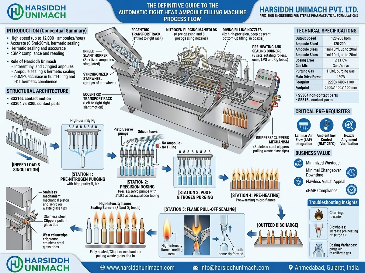 Eight Head Ampoule Filling Machine Process Flow: The Definitive Guide