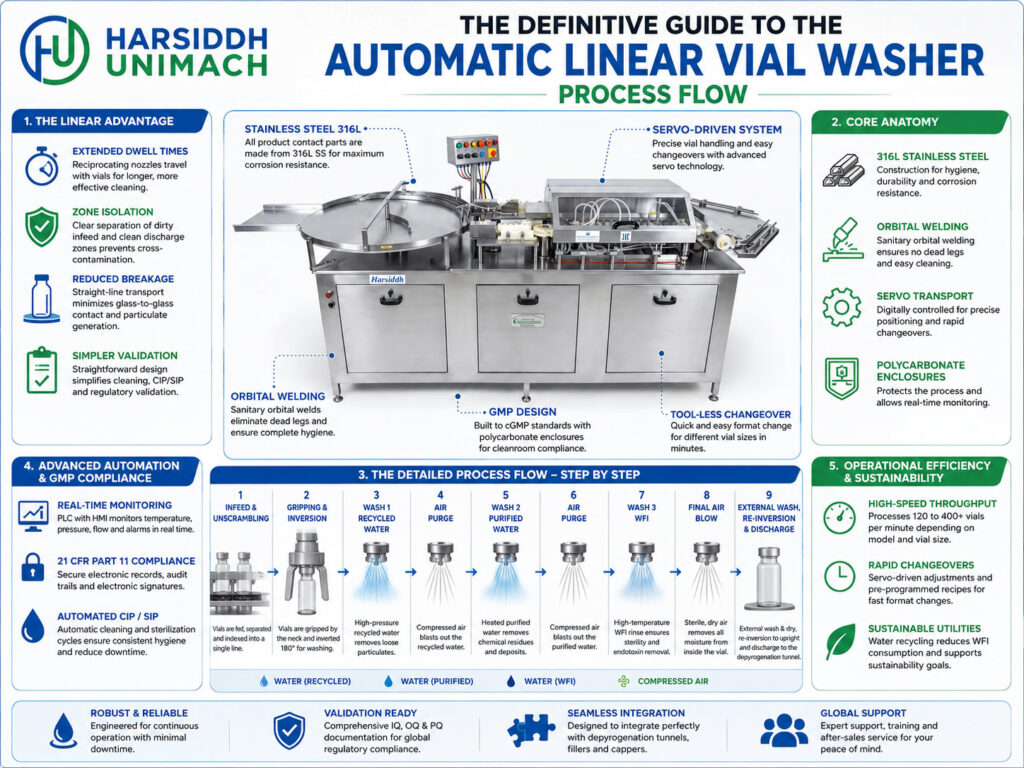 The Definitive Guide to the Automatic Linear Vial Washer Process Flow