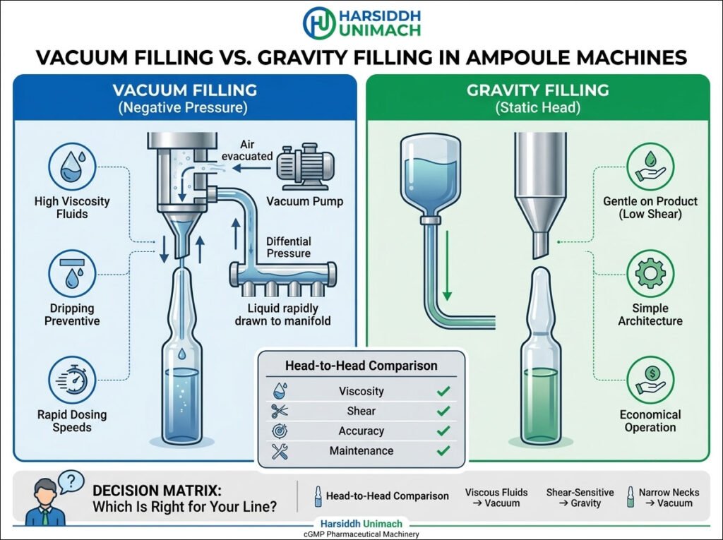 Vacuum Filling vs. Gravity Filling in Ampoule Machines