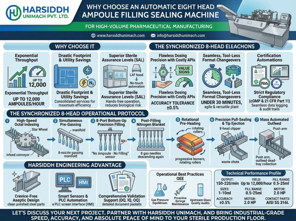 Why Choose an Automatic Eight Head Ampoule Filling Sealing Machine for High-Volume Pharmaceutical Manufacturing