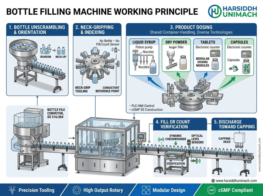 Bottle Filling Machine Working Principle