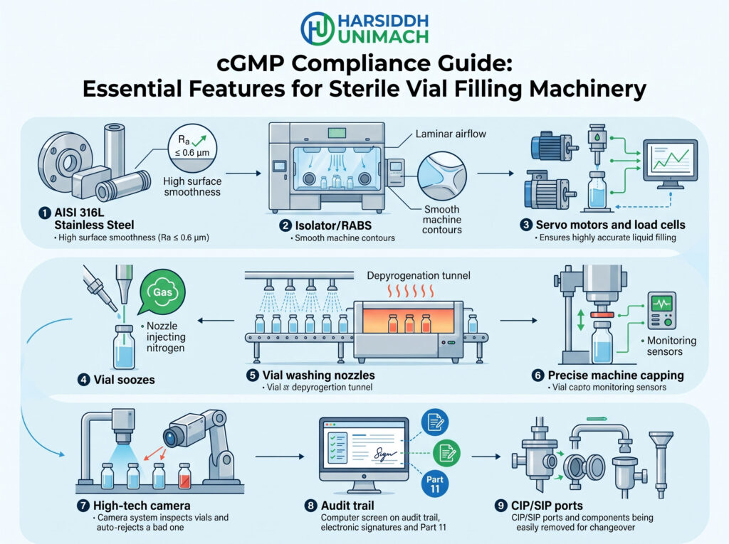 cGMP Compliance Guide: Essential Features for Sterile Vial Filling Machinery