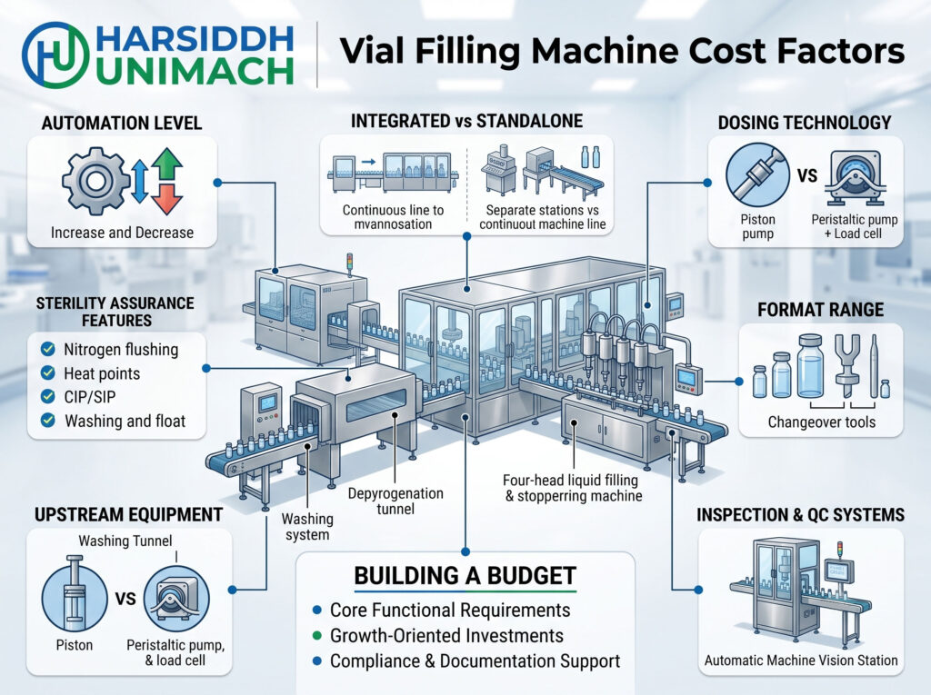 Vial Filling Machine Cost Factors: What Drives the Price of Aseptic Packaging Lines?