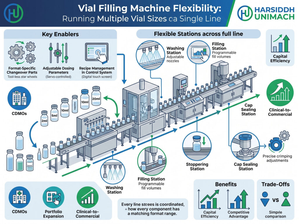 Vial Filling Machine Flexibility: Running Multiple Vial Sizes on a Single Line
