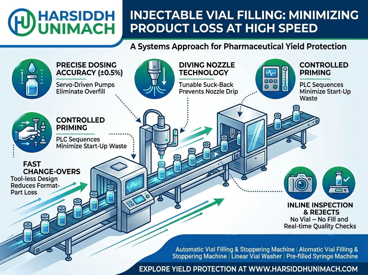 Injectable Vial Filling Machine: How to Minimize Product Loss During High-Speed Production