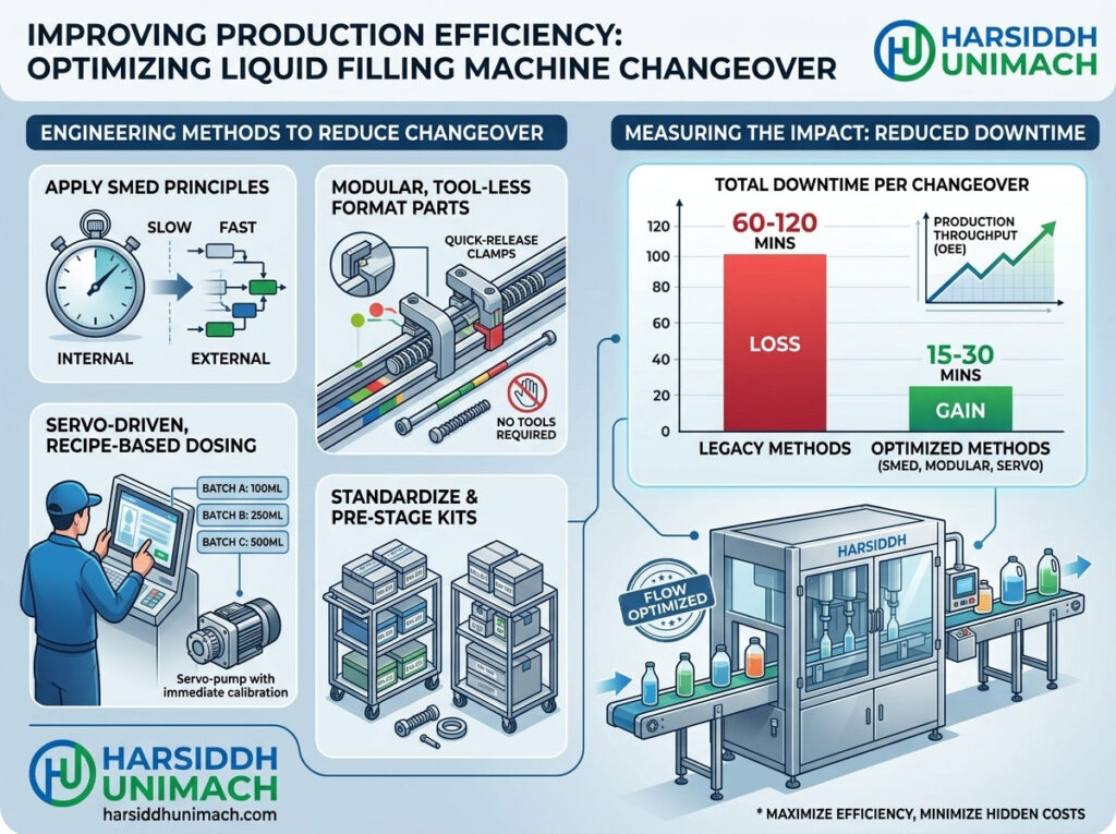 Liquid Filling Machine Changeover Time: Engineering Methods to Improve Production Efficiency